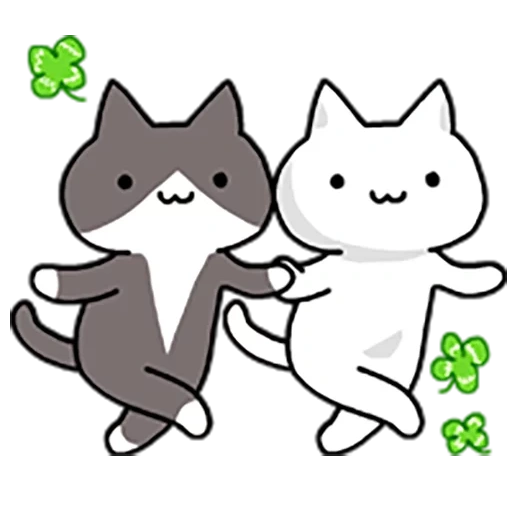 cat, кошка, line cat, cat play x ака, виде аниме)(белый кот