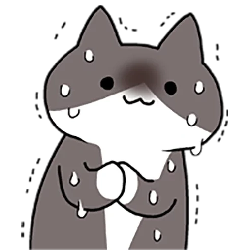cat, kawaii drawings, chibi cat is gray, cute kawaii drawings, drawings of cute cats