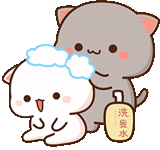 kawaii cats, cute kawaii drawings, cattle cute drawings, kawaii cats love, kawaii cats a couple