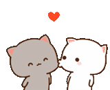 chibi cat, desenhos kawaii fofos, kawaii cats love, kawaii cats um casal, kawai chibi gatos amor