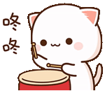 kucing persik mochi, animasi mochi mochi peach cat