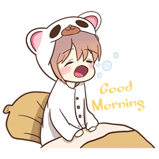 figure, anime picture, cartoon characters, cartoon is cute, lovely good morning pattern