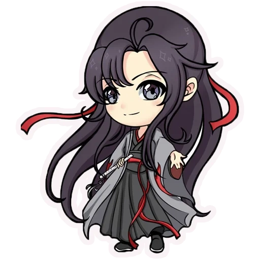 red cliff, anime chibi, wei wuxian chibi, red cliff devil, master of chibi demon cult