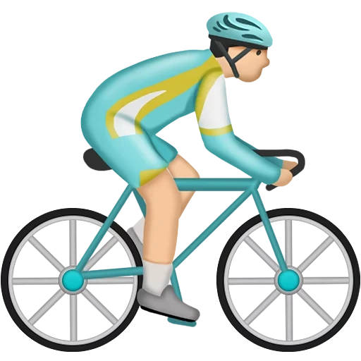 bicicletta, su una bicicletta, emoji bicycle, bicicletta sorridente, illustrazione ciclistica