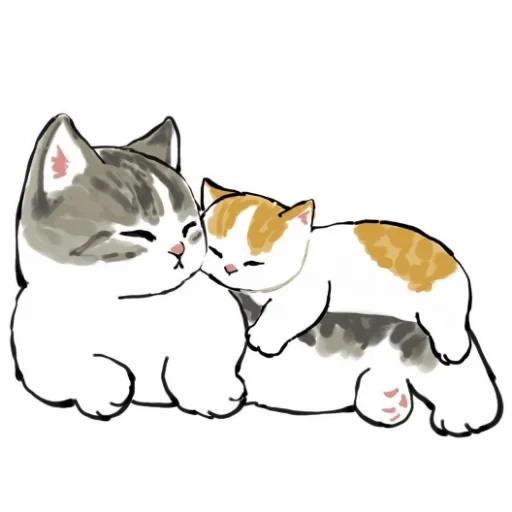 telegram sticker, милые котики рисунки, кошки милые рисунки, рисунки милых котиков, иллюстрация кошка