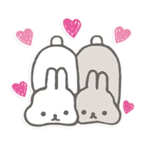 kawaii, dear rabbit, emoji rabbit, cute drawings, tonton friends