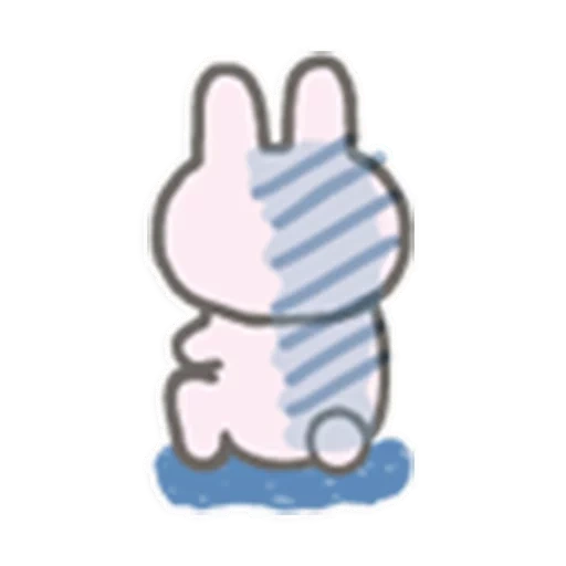 dear rabbit, rabbit symbol, a cheerful bunny, the bunny is small, bunny behind the drawing