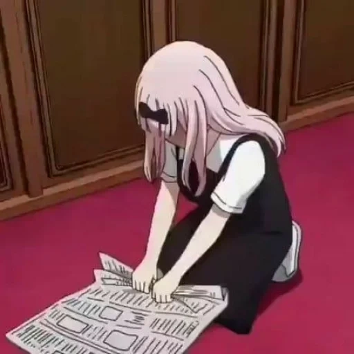 anime, anime characters, anime friends meme, kaguya anime memes, meme with anime newspaper