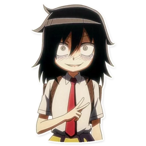 watamote, amigo de madera negra, papel de animación, agua hijo sabio, black wood friends sonríe