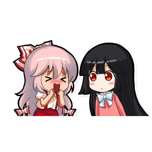 touhou project, anime, anime emoji, mokou fujiware pegaters, anime smiley