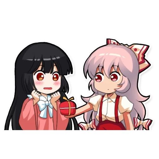 touhou project, jokanhiyou аниме, touhou emotes, touhou mokou emotions, emoting mokou