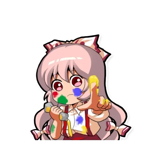 touhou project, mokou fujiwara стикеры, аниме арта, персонажи аниме, эмодзи дискорд аниме