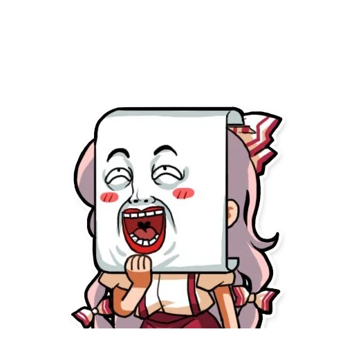 mokou fujiware stickers, stickers, anime emoji, shock emoji anime, touhou project