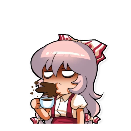 emoting mokou, touhou project, emoting mokou make friends, аниме смайлики, аниме смайлы