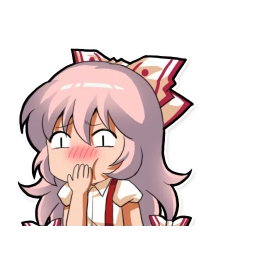 emoji discord anime, emotante mokou, moku fujiware pegatinas, smiles de anime, anime emoji