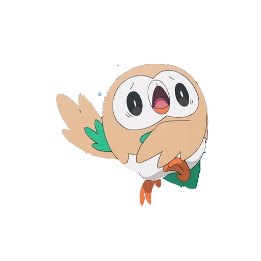 аниме, rowlet, покемон, роулет покемон, rowlett покемон