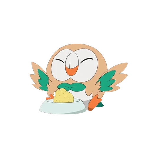 owl, rowlet, pokemon, rolette pokemon, pok é mon sun moon