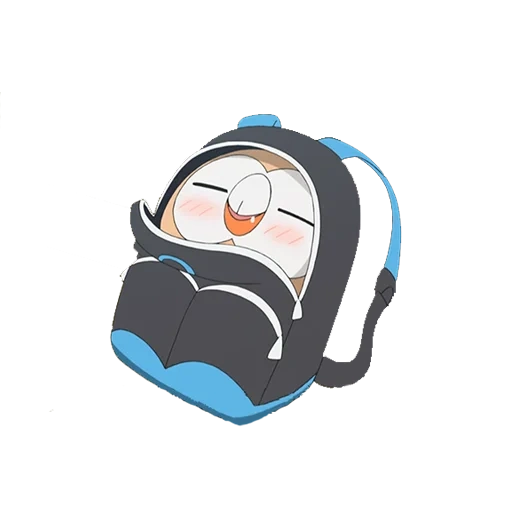 penguin, briefcase, children's backpack, schoolbag, penguin marker vector
