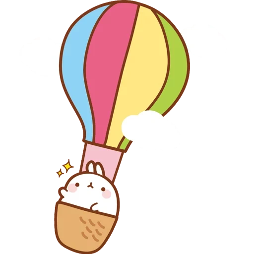 воздушный шар, кавай воздушный шар, воздушный шарик каваи, воздушные шар кавайный, воздушный шар иллюстрация