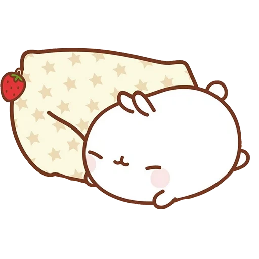 moland, molang is sleeping, cute kawaii drawings, lovely kawaii drawings, drawing sleeping kotik kawai