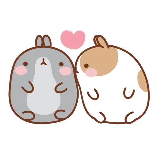 moland, rabbit moland, cute kawaii drawings, rabbit moland love, cartoon moland rabbit
