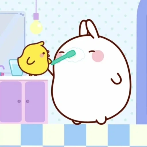 moran, molang, moran piou piou, serie de animación moran de imágenes fijas, conejo de dibujos animados moran