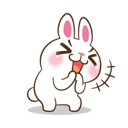 funny bunny, the rabbit is embarrassed, bunny heart, line frends smiles, animated rabbit