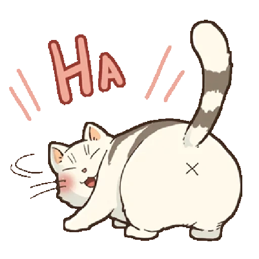 fat cat anime, aufkleber ami fat cat, katze, katzenaufkleber, süße katzenzeichnungen