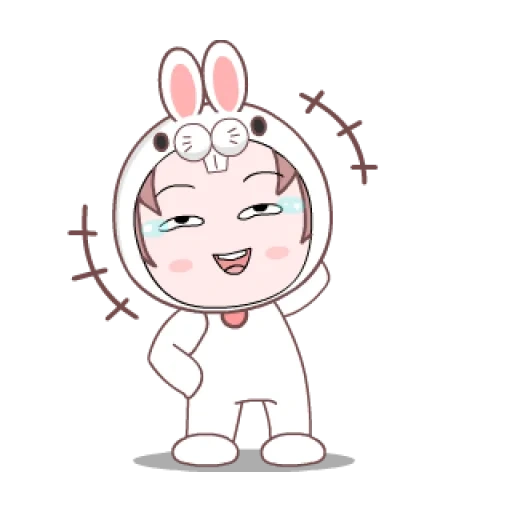 aufkleber kaninchen, aufkleber hase, aufkleber, bunny girl vector, happy sticker yahoo