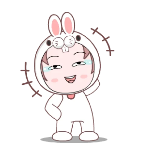 autocollants lapin, hare autocollant, autocollants, bunny girl vector, happy sticker yahoo