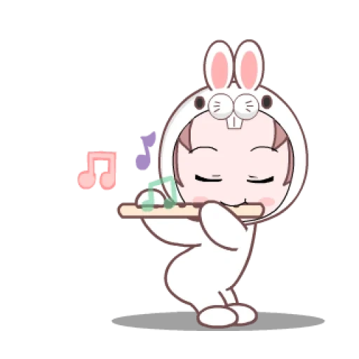 émoticônes japonaises lapins, émoticônes japonaises animées lapin, anime smiley, rose lapin lapin, dessin animé mignon dessin animé
