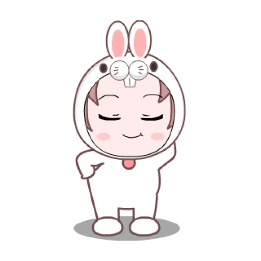 anime smiley bunny, animasi emotikon kelinci, anime smiley, kelinci korea smiley, kelinci emotikon jepang