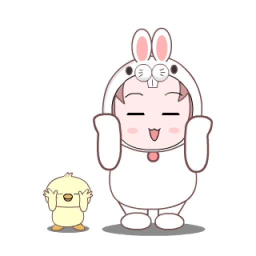 conigli kawaii, emoticon giapponesi conigli, emoticon giapponesi animate bunny, kawai, milk moka adesivi