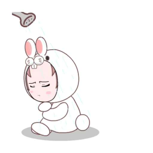 бтс карандашом jin bt21, рисунки милые, аниме, белый кролик, каваи