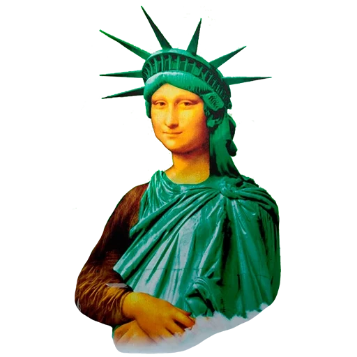 mona lisa, liza mona, the statue of liberty, gloria statue of freedom