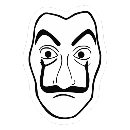 bild, maskenzeichnung, die maske erhielt einen avatar, maske gab eine zeichnung, la che papel maska