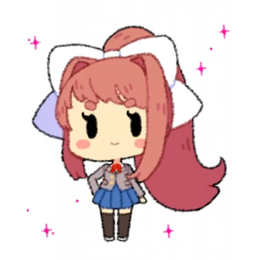 red cliff, red cliff ddlc, chibi monica, monica ddlk red cliff, muelle monica pier chibi