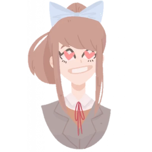 campo de randolph, monica delk, chica de animación, personajes de animación, monica sonríe doki doki