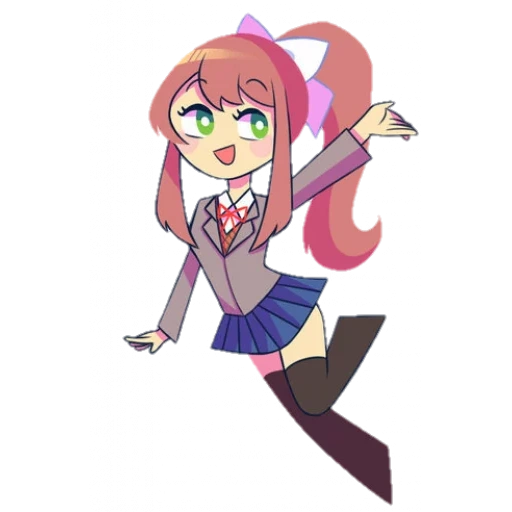 ddlc, doki doki, чиби моника, моника ддлк чиби, моника доки доки чиби