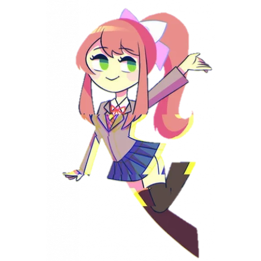 chibi monica, monica ddlk red cliff, ddlc monica chibi, muelle monica pier chibi, doki doki literatureclub