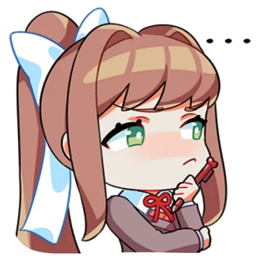 adesivos ddlk monica, monica doki doki, monica doki doki literature club, doki doki, doki doki literatura