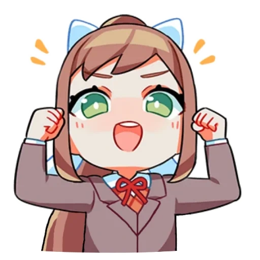 ddlk stickers monica, stickers for telegram, docks docks stickers, doki doki, monica doks