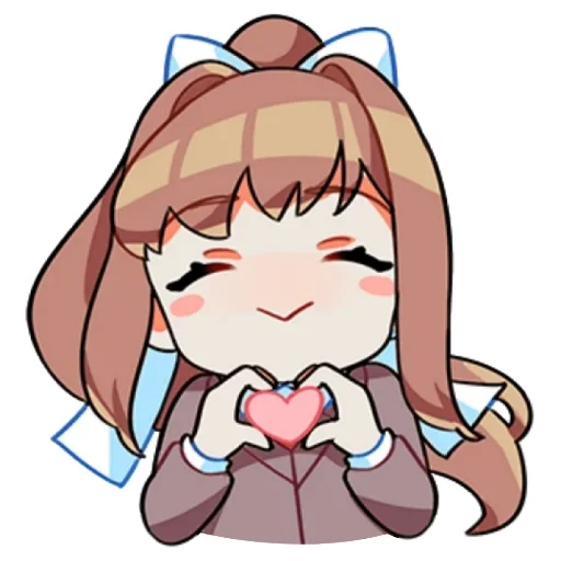 ddlk stickers monica, monica doki doki literature club, doki doki, monica doki doki, stickers