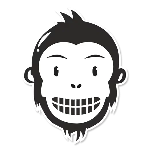 niño, insignia facial, icono de avatar, sección a de mono animado