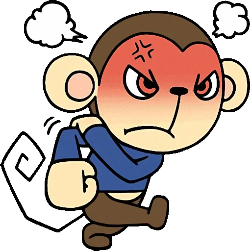 yaya, colère, un singe