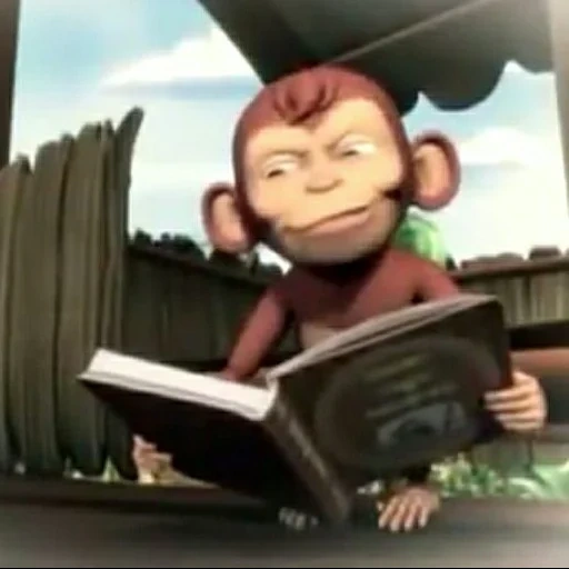 monkey, karakter, animasi, kartun petya pupujin, pahlawan alam semesta percikan