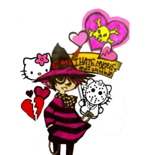 die schiene, maquinta anime, mlle illustration, hello kitty witch, halloween kätzchen hexe