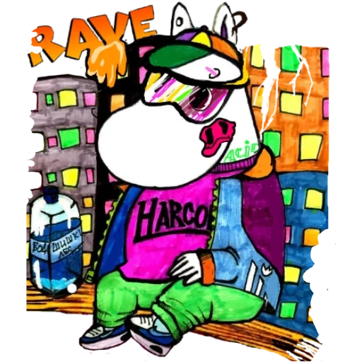 guy, graffiti, the game is super rhino, kfc comics underput, rhino hero table game