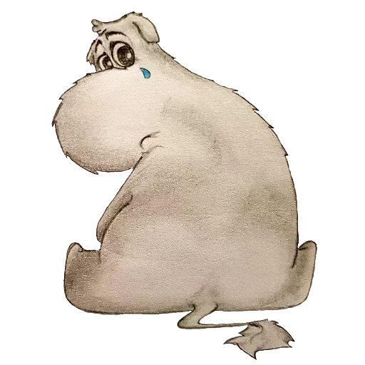 moomin, nilpferd, moomy-trolli, das nilpferd ist klein, mumiy troll ohne hintergrund