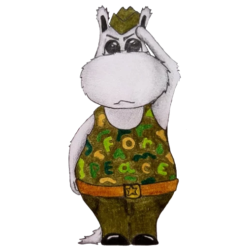 moomin, militare, moomy-tolli, disegno di coniglio